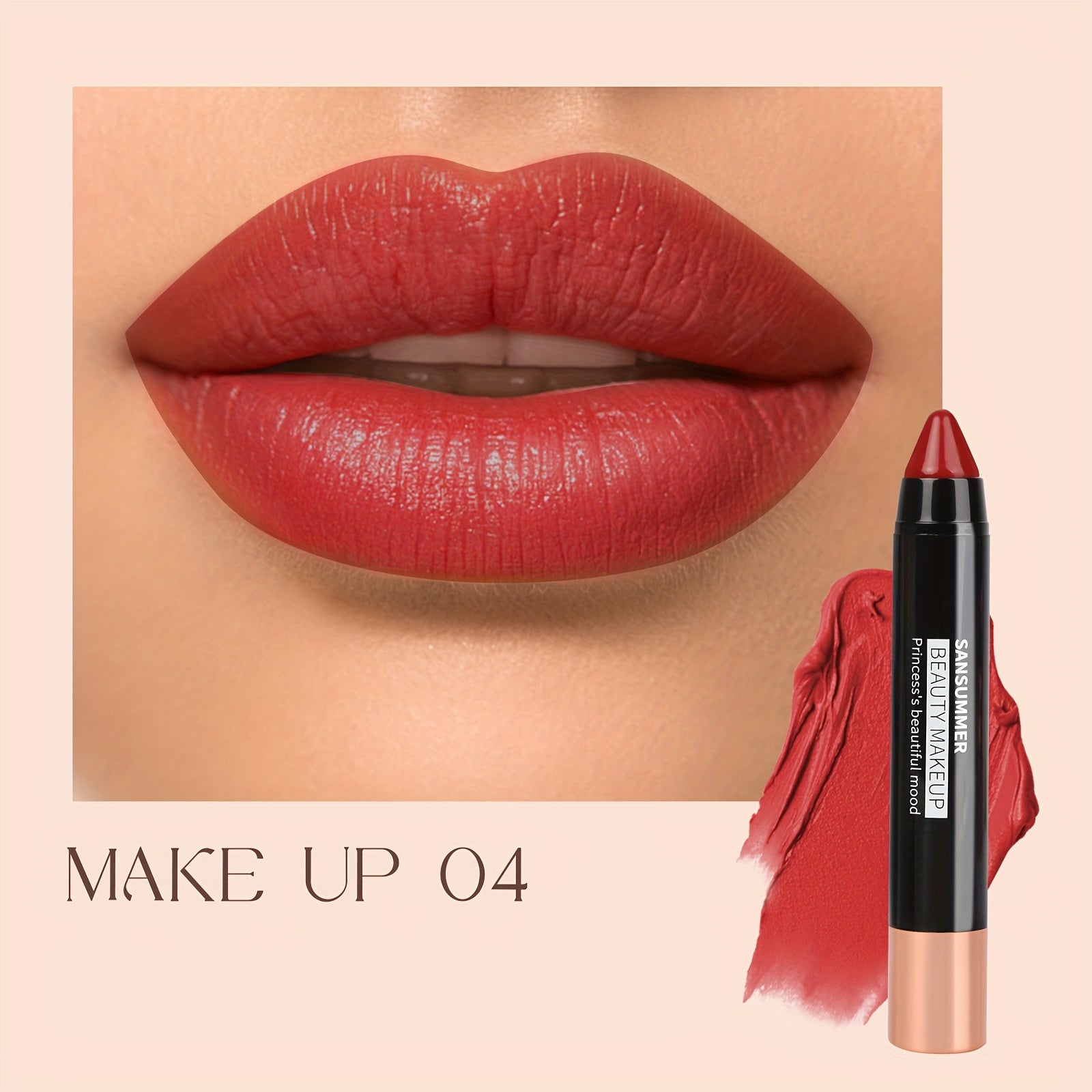 SANSUMMER 8 Color Crayon Lipstick, Moisturizing Lipstick Long Lasting, Waterproof, Smooth, Rich Effect, Professional Makeup For Adult Valentine's Day Gifts