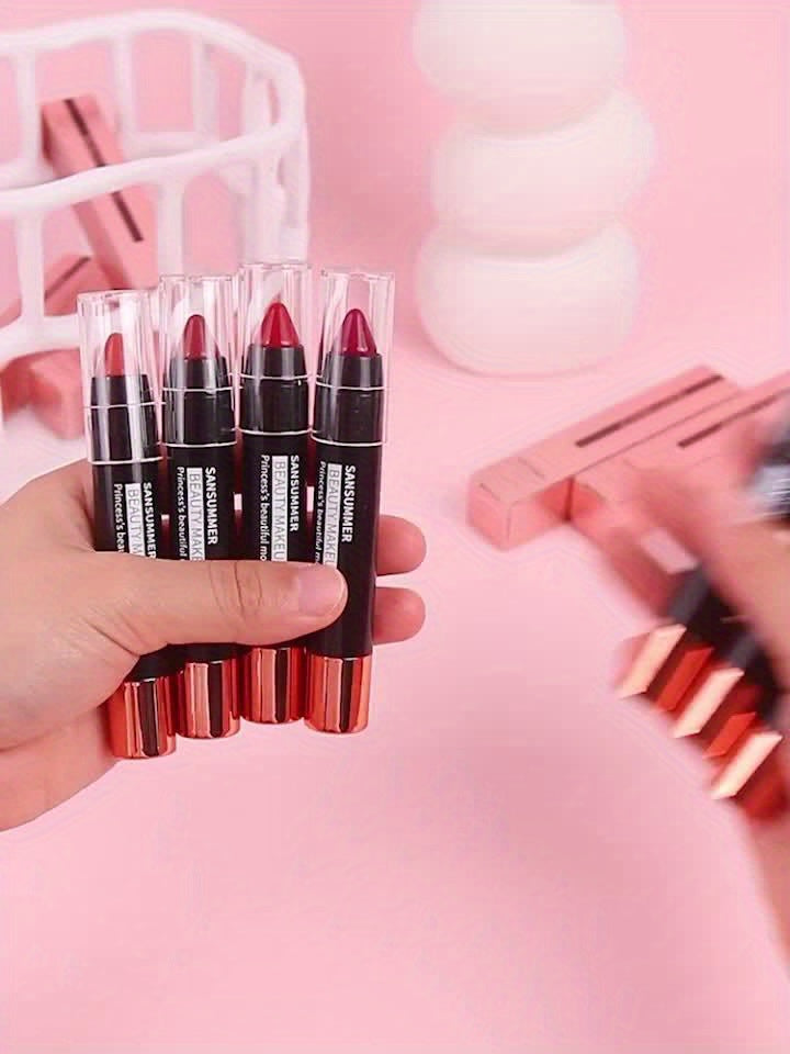 SANSUMMER 8 Color Crayon Lipstick, Moisturizing Lipstick Long Lasting, Waterproof, Smooth, Rich Effect, Professional Makeup For Adult Valentine's Day Gifts