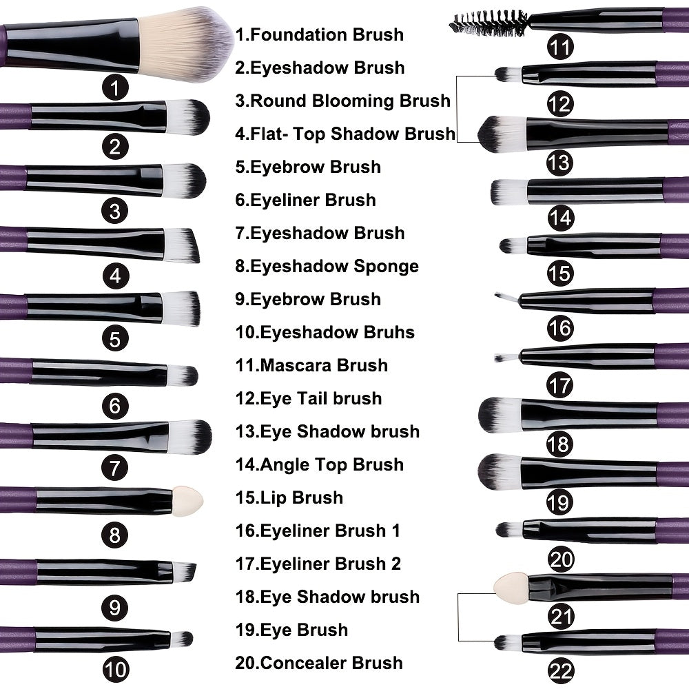 20/34pcs Makeup Brush Set and 8pcs Mini Makeup Brush Professional Soft Synthetic Powder Foundation Eyeshadow Makeup Brush Cosmetics Suitable for Beginners