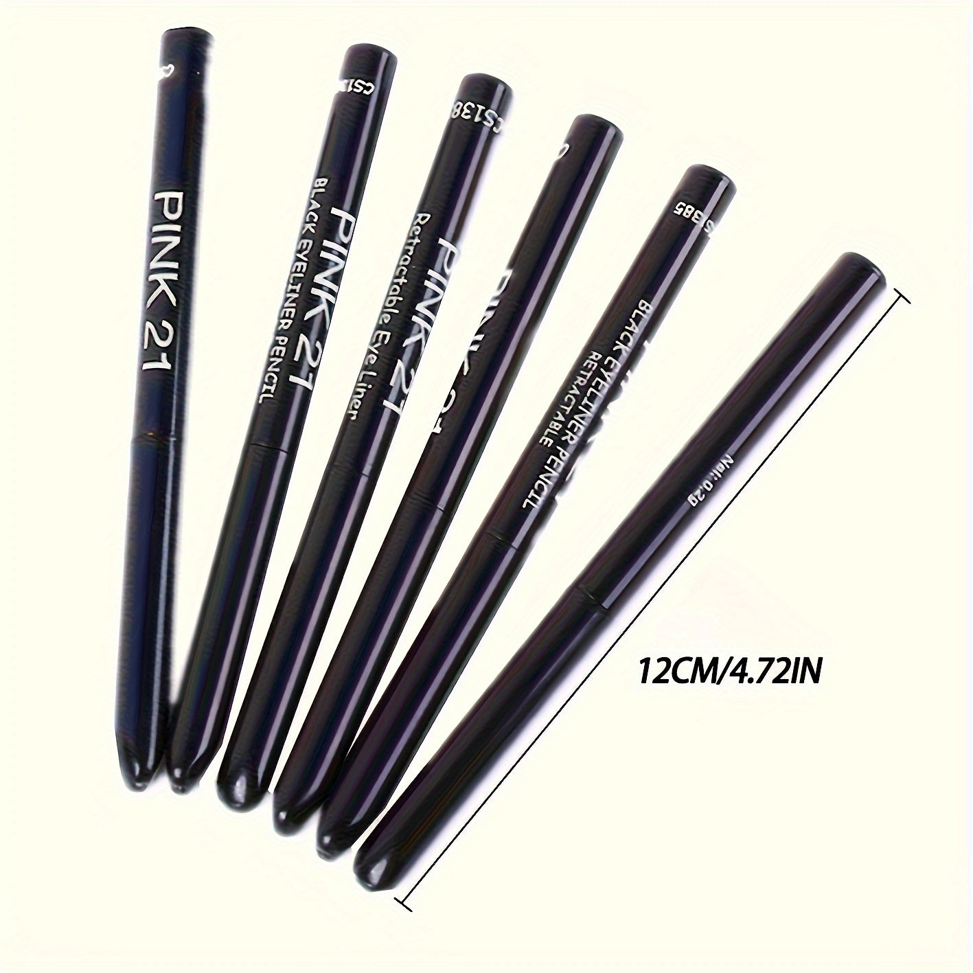 5-Pack Waterproof & Sweat-Proof Black Eyeliner Pencil - Long-Lasting, Smudge-Proof For Bold Eye Makeup, Easy Glide Formula for Perfect Wings - Black
