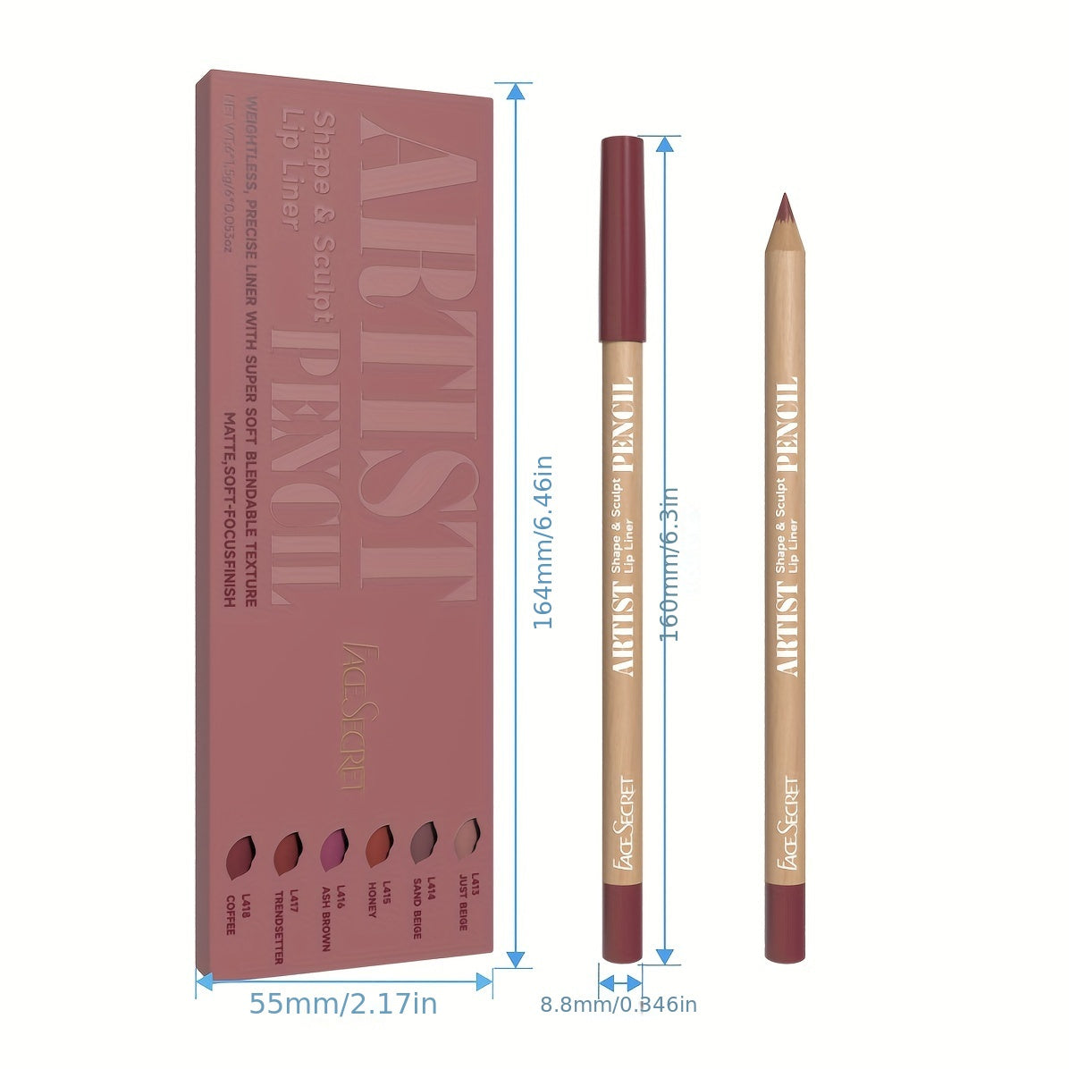 6pcs Nude Lip Liner Makeup Set - Natural And Long-lasting Waterproof Matte Effect, Long-lasting And Durable, Easy to Color And Non-smudge Lip Liner, Suitable for Daily Makeup