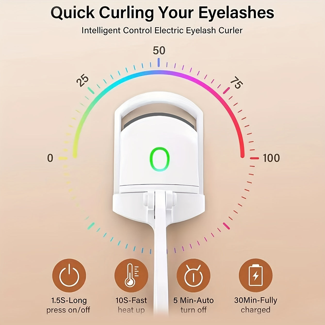 ABS Electric Eyelash Curler, Modern Beauty Eye Instrument for Home, Long-Lasting Curl Electric Eye Lash Perm Eyelashes Clip Eyelash Curler Device Makeup Tools