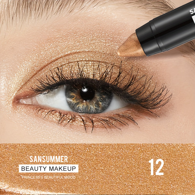 7-color waterproof eye shadow stick, pearlescent matte treatment, to create a natural and lasting eye makeup lasting flash eye shadow stick, easy to create daily makeup.Ladies' Gift.