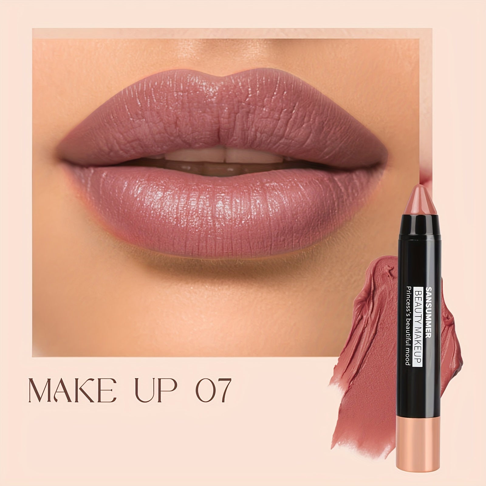 SANSUMMER 8 Color Crayon Lipstick, Moisturizing Lipstick Long Lasting, Waterproof, Smooth, Rich Effect, Professional Makeup For Adult Valentine's Day Gifts