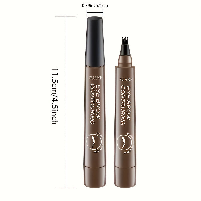 [Waterproof Eyebrow Pen] 1pc Waterproof Eyebrow Pen | Micro-Fork Tip Applicator for Natural Looking Brows - Effortless Microblading Makeup Pencil