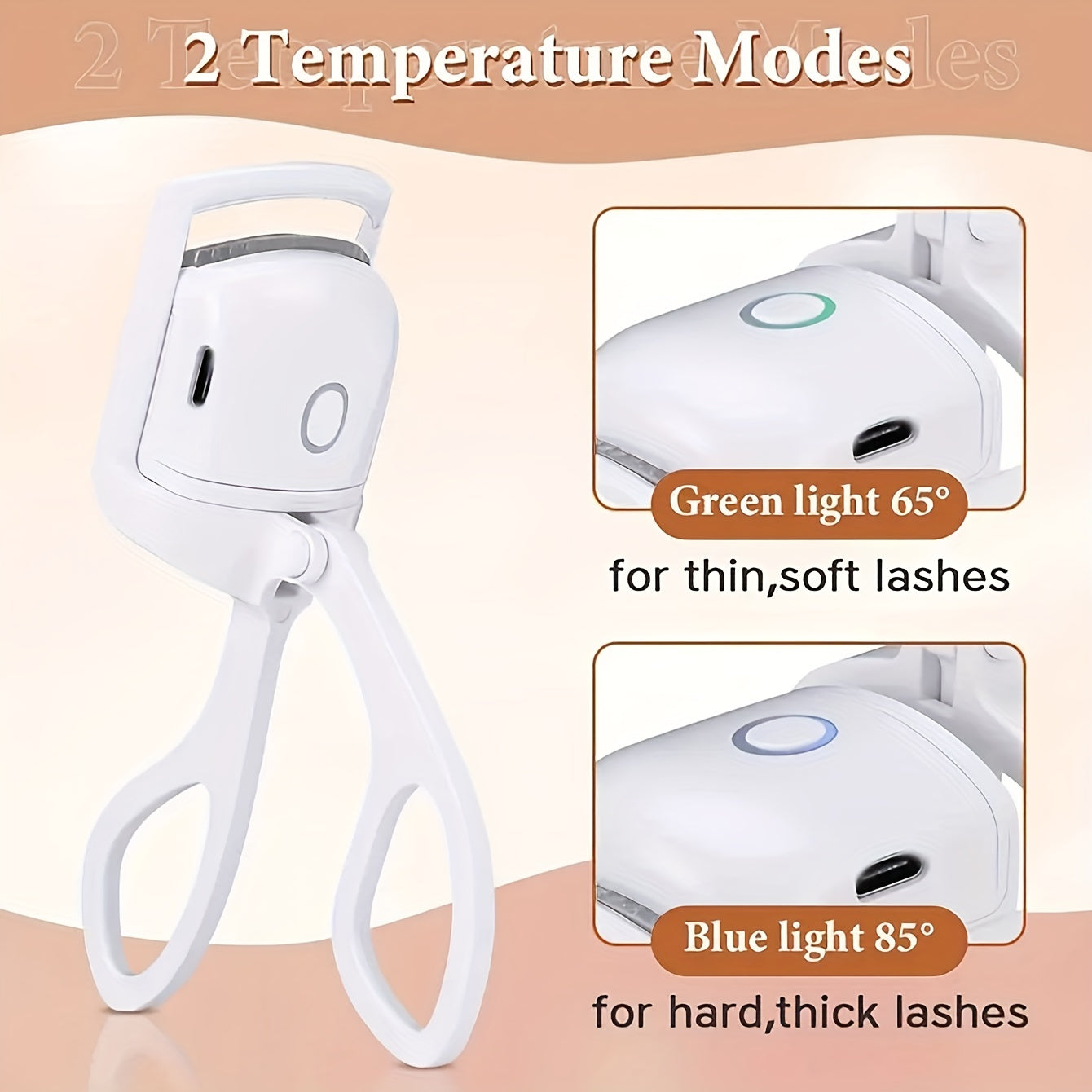 ABS Electric Eyelash Curler, Modern Beauty Eye Instrument for Home, Long-Lasting Curl Electric Eye Lash Perm Eyelashes Clip Eyelash Curler Device Makeup Tools