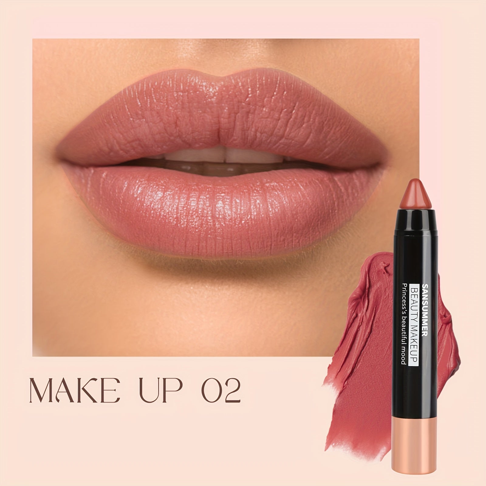 SANSUMMER 8 Color Crayon Lipstick, Moisturizing Lipstick Long Lasting, Waterproof, Smooth, Rich Effect, Professional Makeup For Adult Valentine's Day Gifts