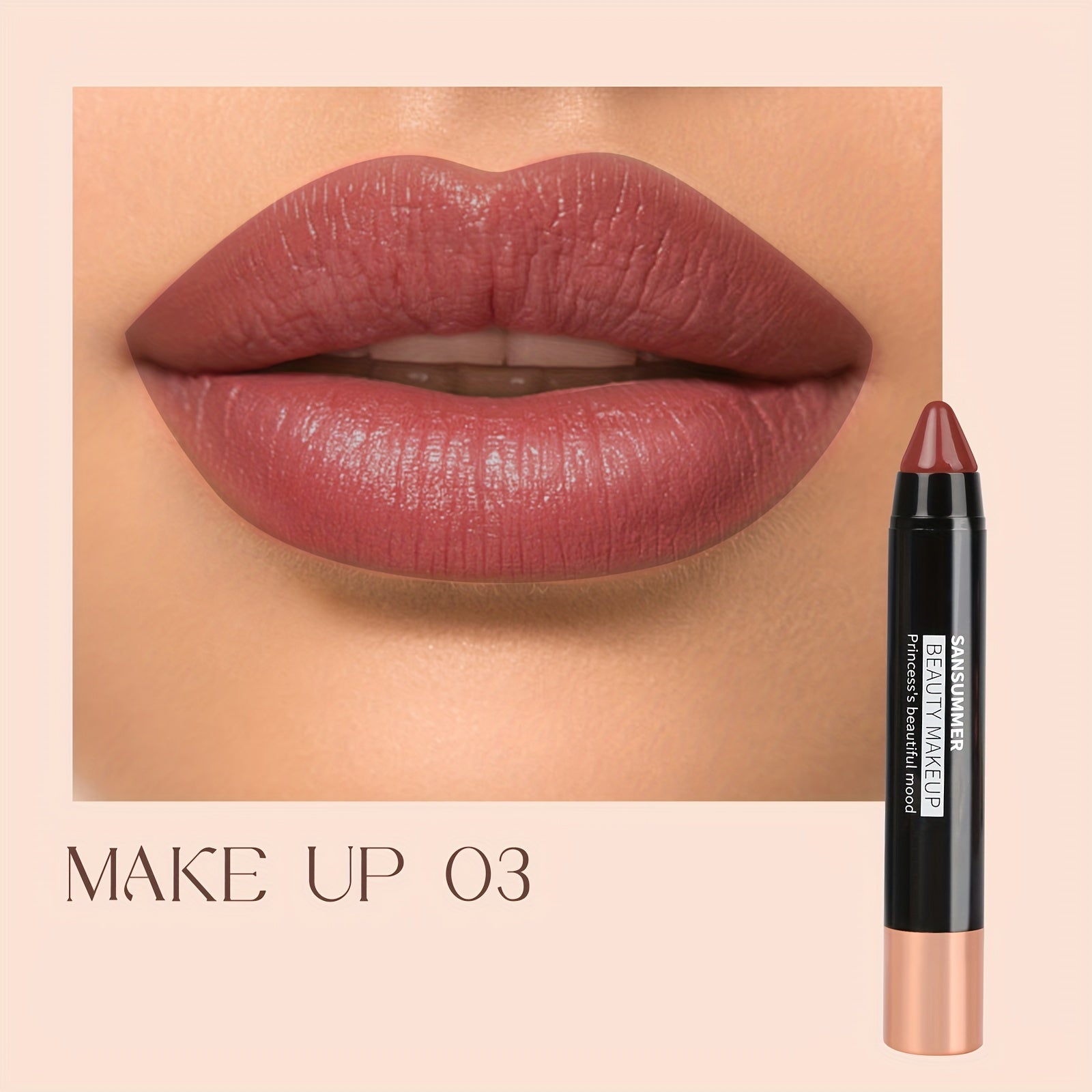 SANSUMMER 8 Color Crayon Lipstick, Moisturizing Lipstick Long Lasting, Waterproof, Smooth, Rich Effect, Professional Makeup For Adult Valentine's Day Gifts